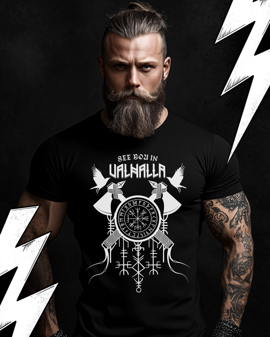 See you in Valhalla - T-Shirt Unisex, Wikinger Runen T-Shirt