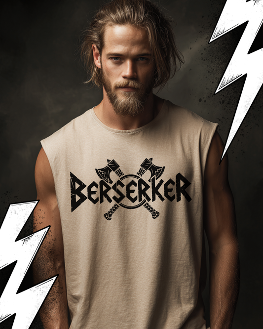 Berserker - Wikinger Oversize Sleeveless Tee für Herren – Locker sitzendes Wikinger Shirt