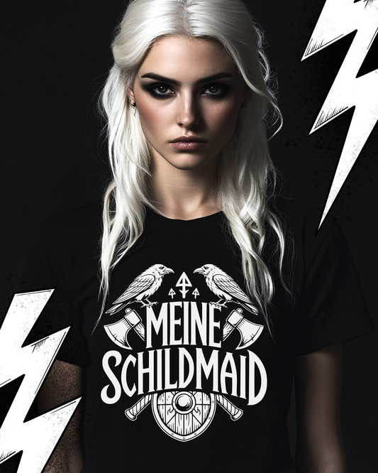 Meine Schildmaid - Premium Wikinger Shirt Unisex für Damen – Locker sitzendes Wikinger Shirt