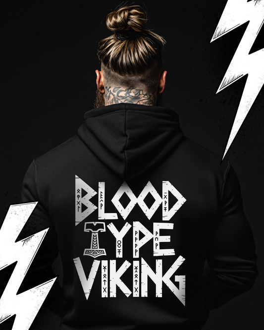 Blood Type Viking - Wikinger Hoodie, Nordmänne,r Pagan, Valhalla