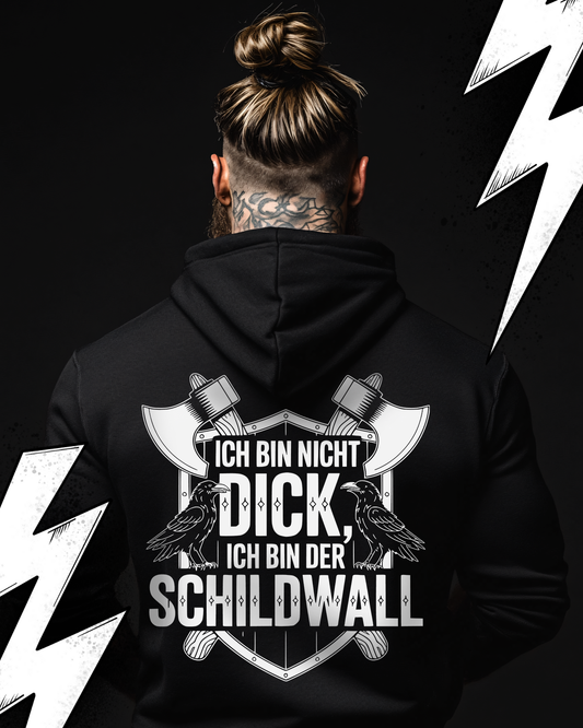 Ich bin nicht dick, ich bin der Schildwall - Wikinger Hoodie, Nordmänne,r Pagan, Valhalla
