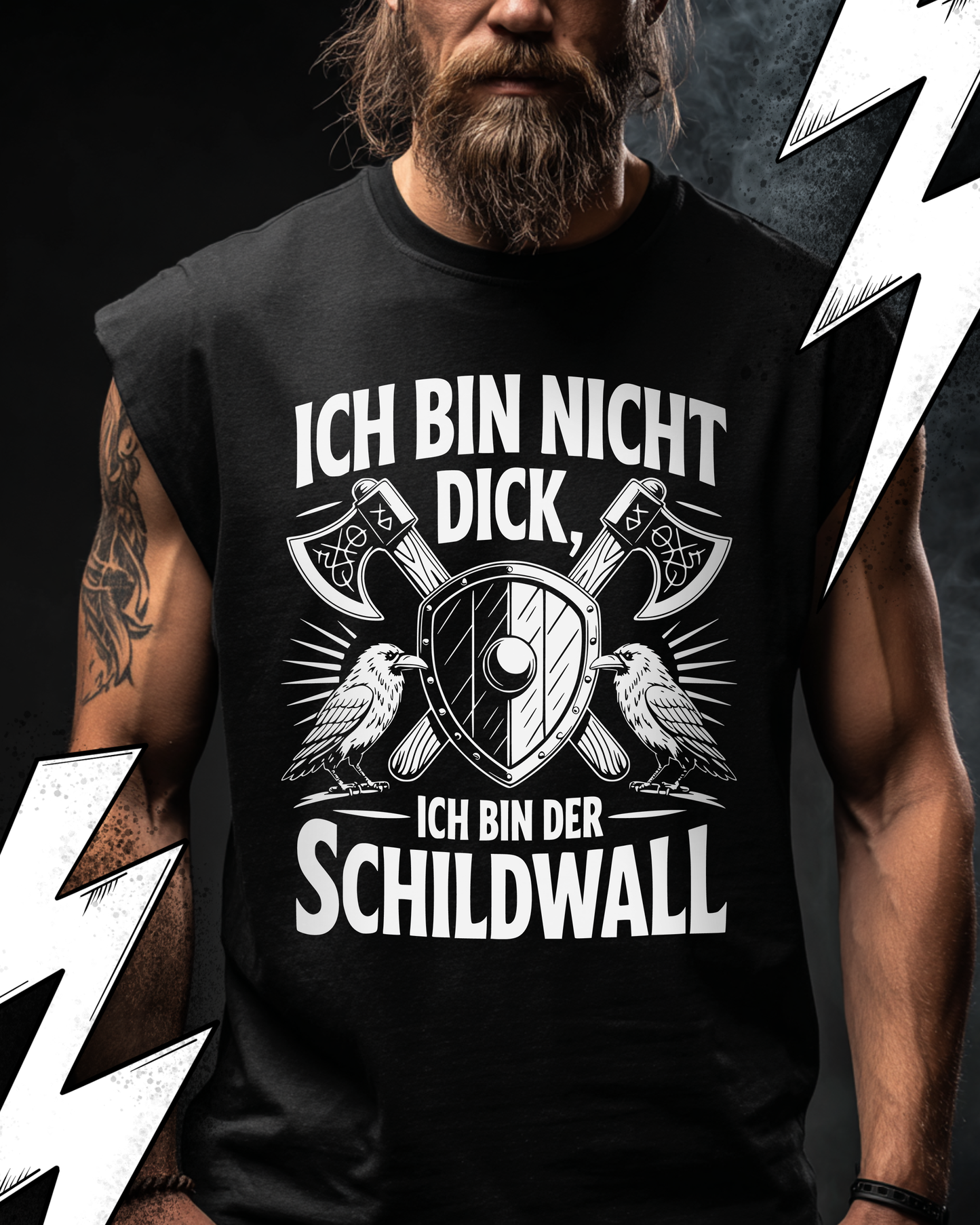 Ich bin nicht dick - Wikinger Oversize Sleeveless Tee für Herren – Locker sitzendes Wikinger Shirt