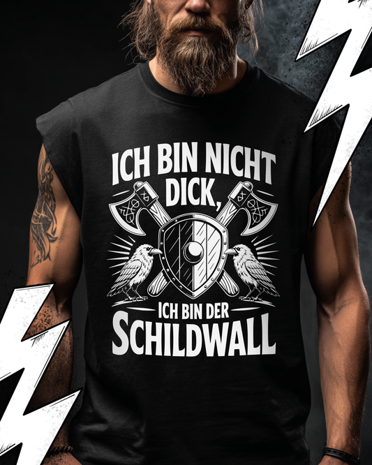 Ich bin nicht dick - Wikinger Oversize Sleeveless Tee für Herren – Locker sitzendes Wikinger Shirt