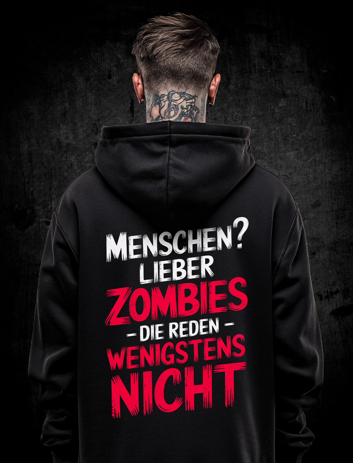 Premium Hoodie Unisex "Menschen oder lieber Zombies"