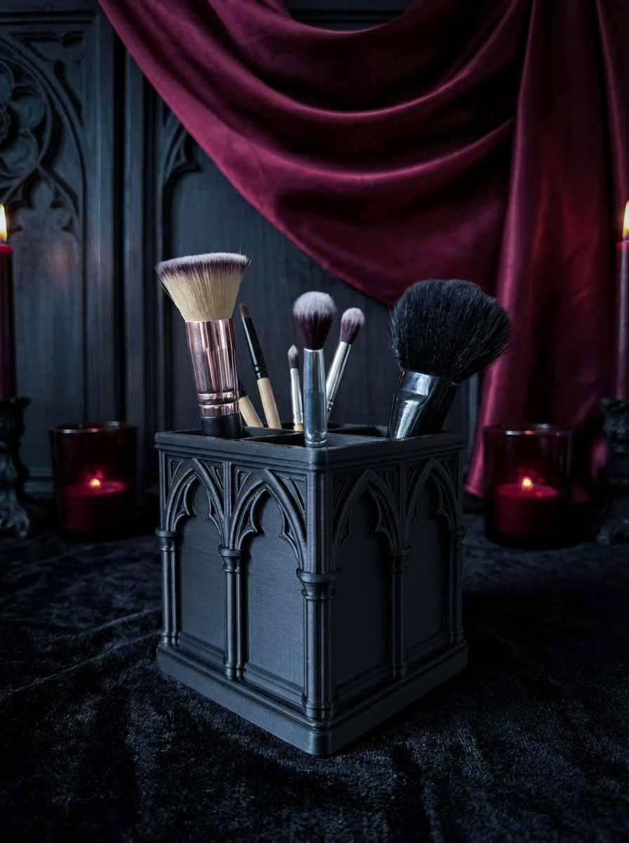 Gothic Pinselhalter – Dark Makeup Organizer im Gothic Stil (3D-Druck)