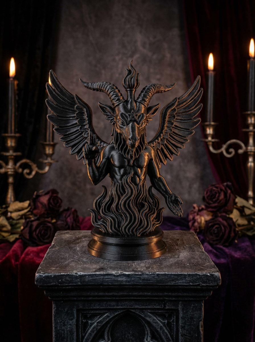 Gothic Baphomet Statue – Dark Occult Figur im Gothic Stil (3D-Druck)
