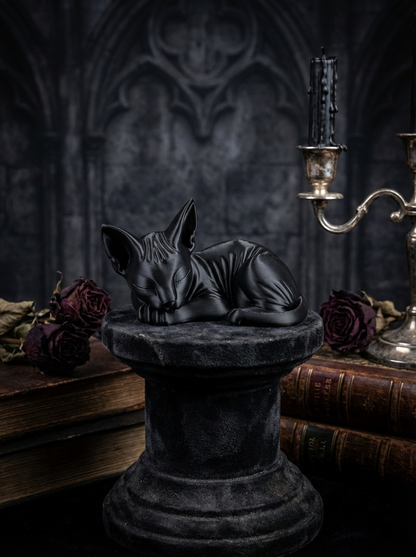 Gothic Sphynx Katze Deko – Dark Cat Figur im Gothic Stil (3D-Druck)  Dunkel. Elegant. Absolut hypnotisch.