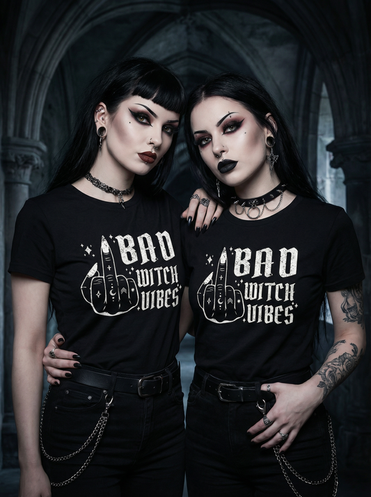 Bad Witch Vibes für Besties - Gothic T-Shirt Set für 2 Freundinnen
