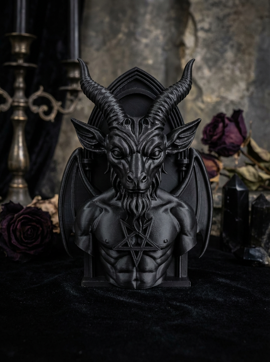 Gothic Baphomet Wandrelief – Dark Wall Art im Gothic & Occult Stil (3D-Druck)