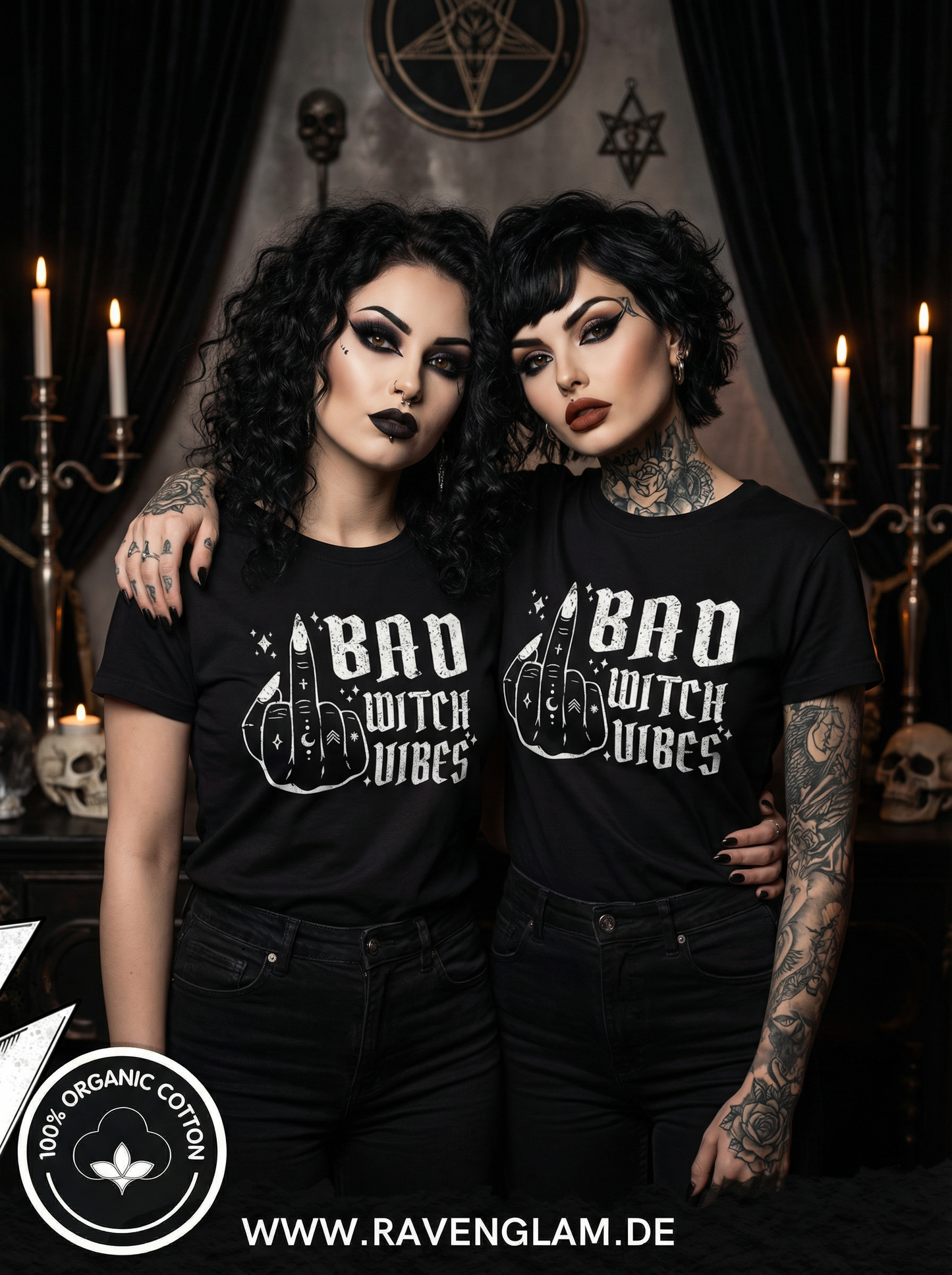 Bad Witch Vibes für Besties - Gothic T-Shirt Set für 2 Freundinnen