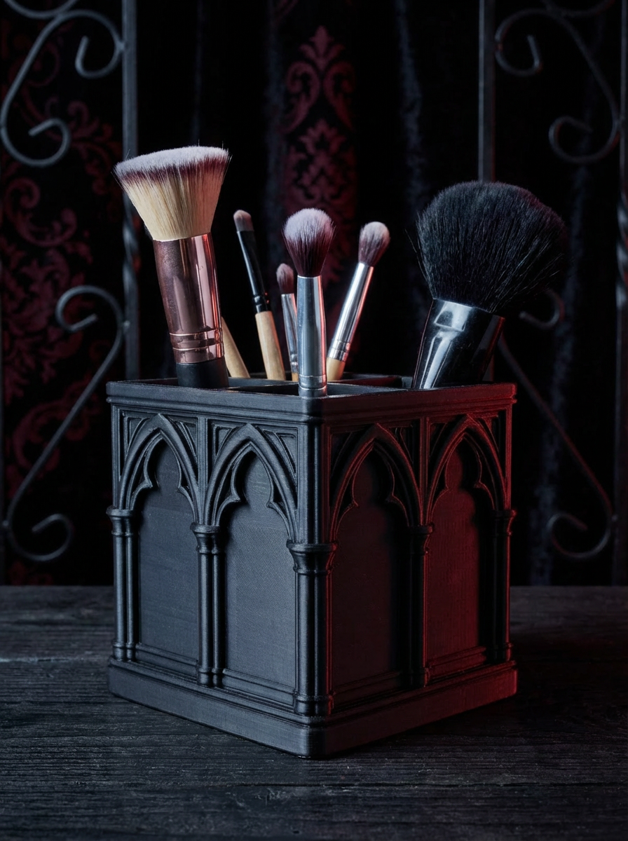 Gothic Pinselhalter – Dark Makeup Organizer im Gothic Stil (3D-Druck)
