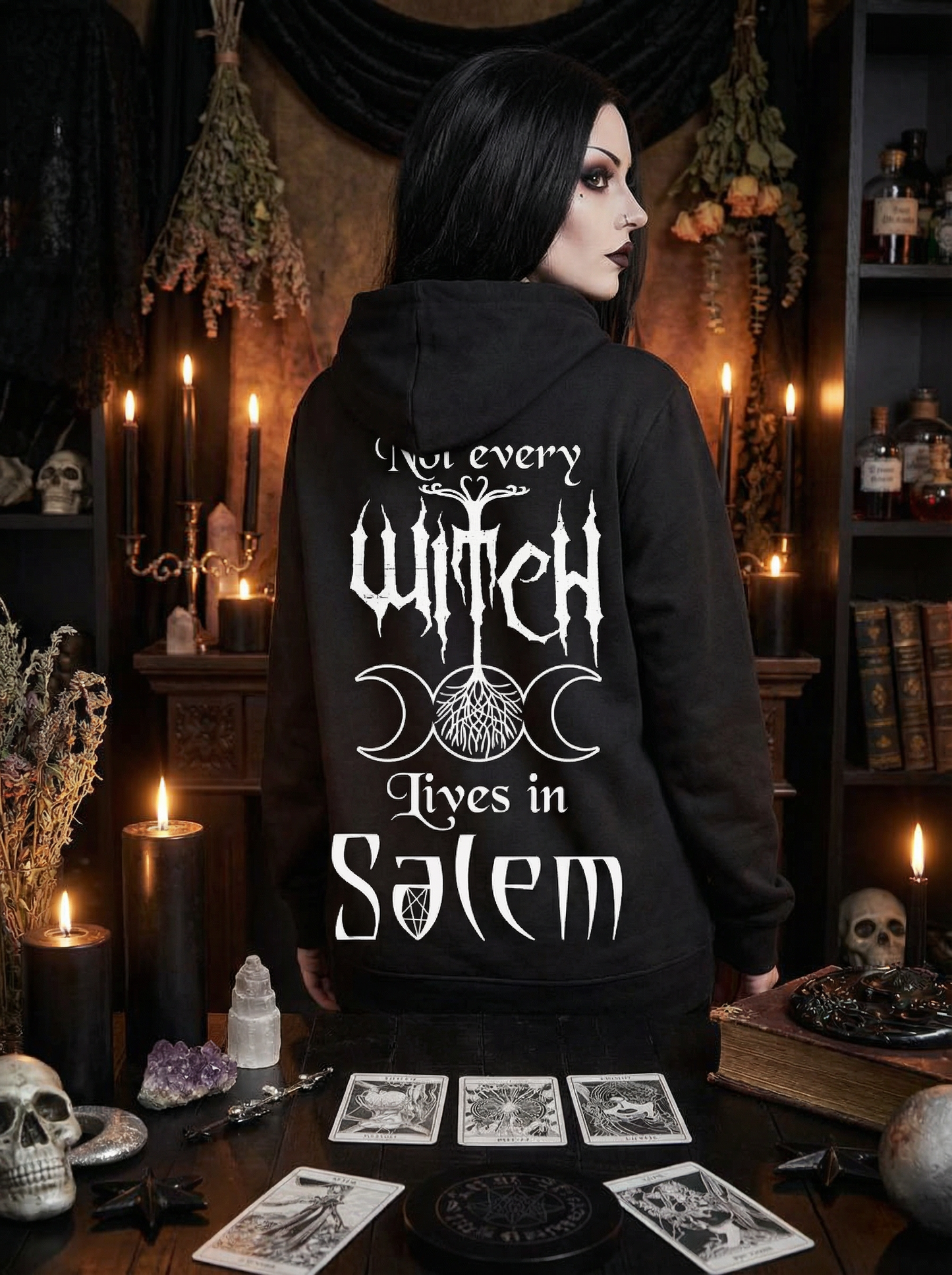 Witchy Vibes Hoodie Unisex "Not every witch lives in Salem" Hexenhoodie