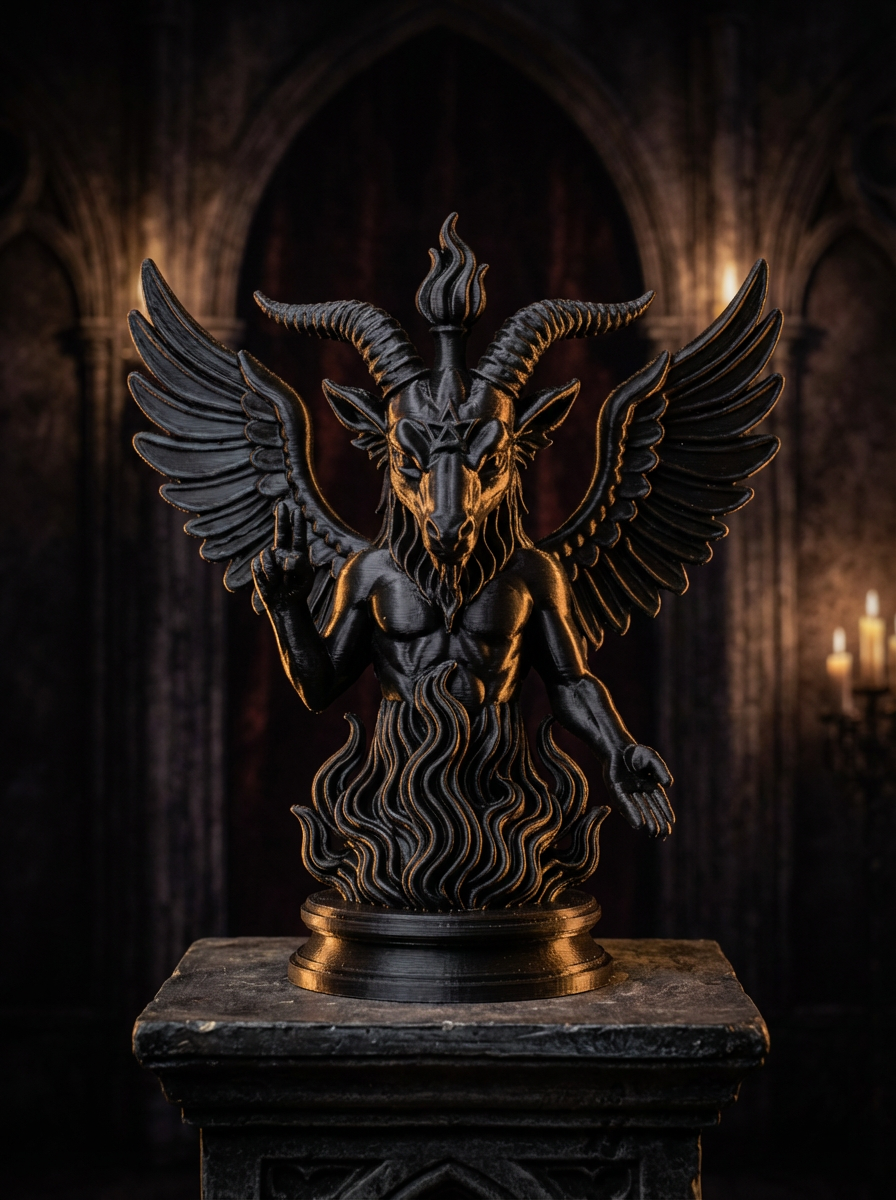 Gothic Baphomet Statue – Dark Occult Figur im Gothic Stil (3D-Druck)