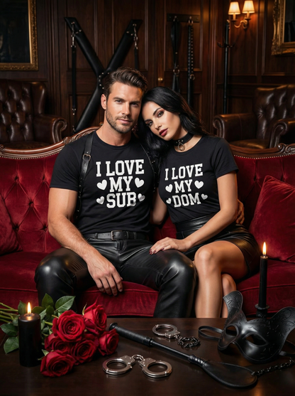 Kinky Dark Romance - Sub - Dom - BDSM - T-Shirt Set für Pärchen