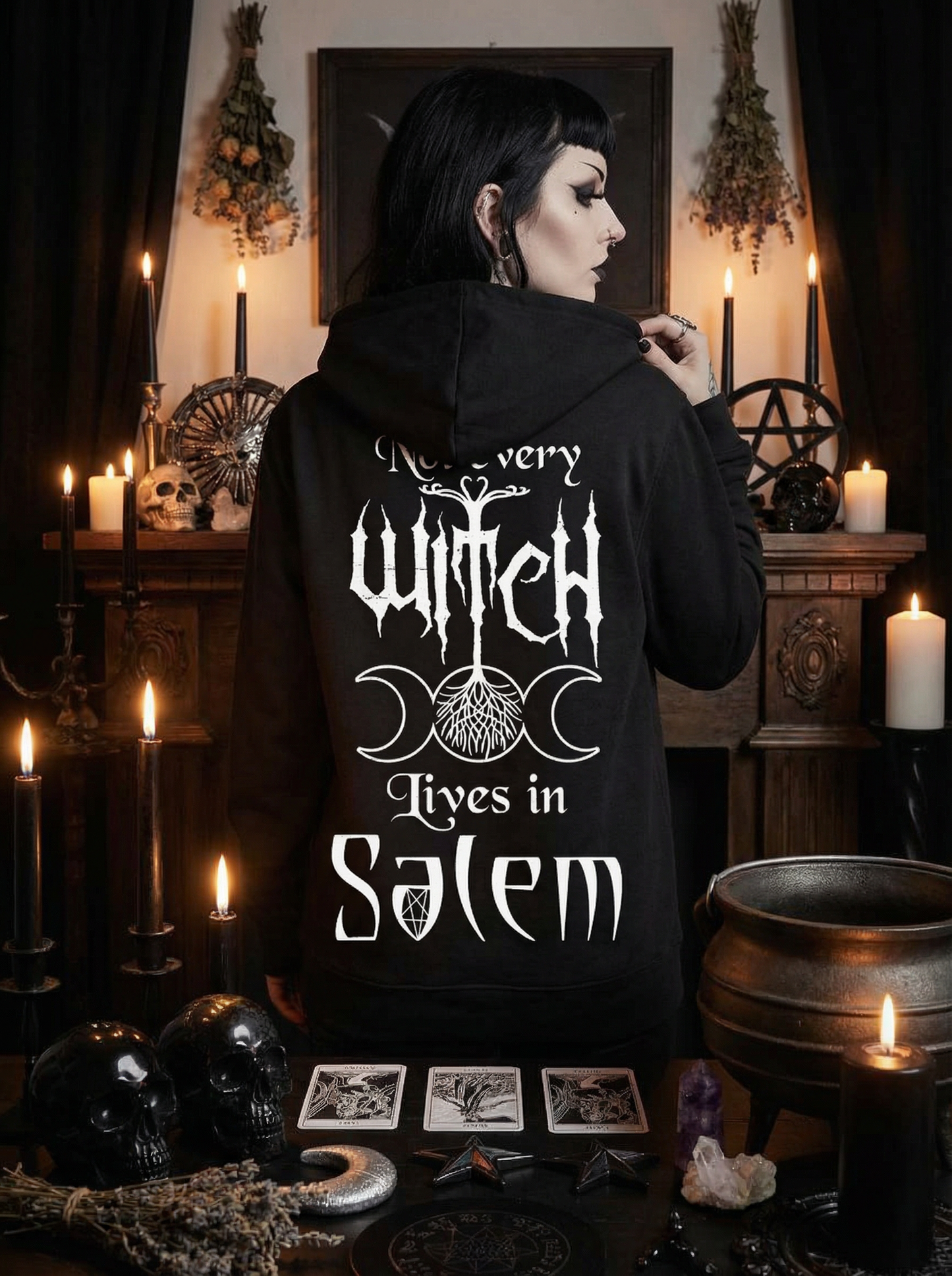 Witchy Vibes Hoodie Unisex "Not every witch lives in Salem" Hexenhoodie