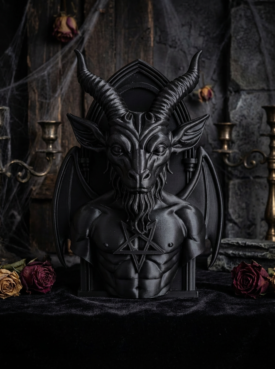 Gothic Baphomet Wandrelief – Dark Wall Art im Gothic & Occult Stil (3D-Druck)