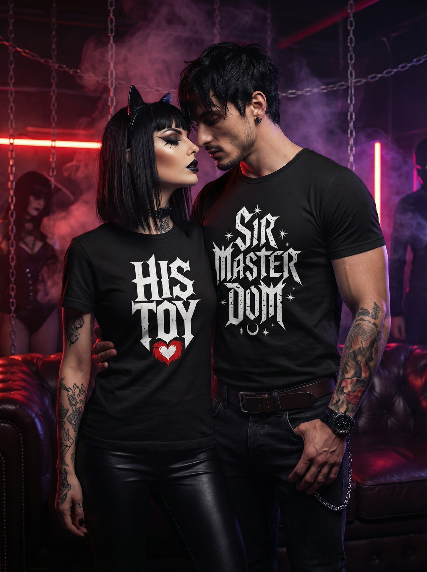 Sir Master & His Toy - Kinky Gothic BDSM  T-Shirt Set