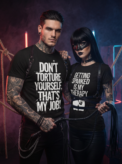 Getting Spanked - Kinky Gothic BDSM  T-Shirt Set