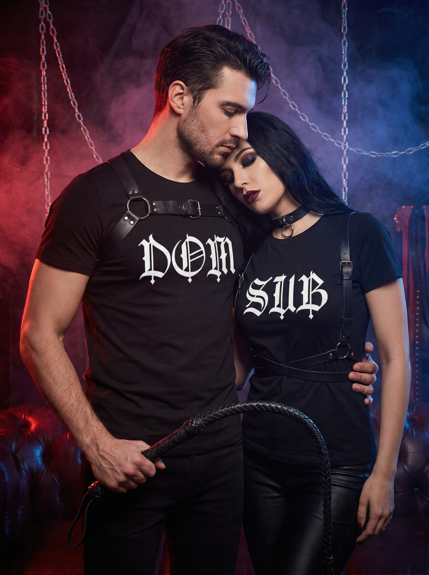 Sub & Dom - Kinky Gothic BDSM  T-Shirt Set