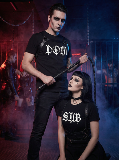 Sub & Dom - Kinky Gothic BDSM  T-Shirt Set