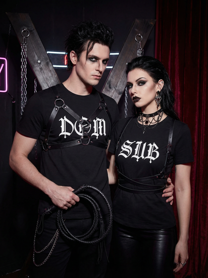 Sub & Dom - Kinky Gothic BDSM  T-Shirt Set