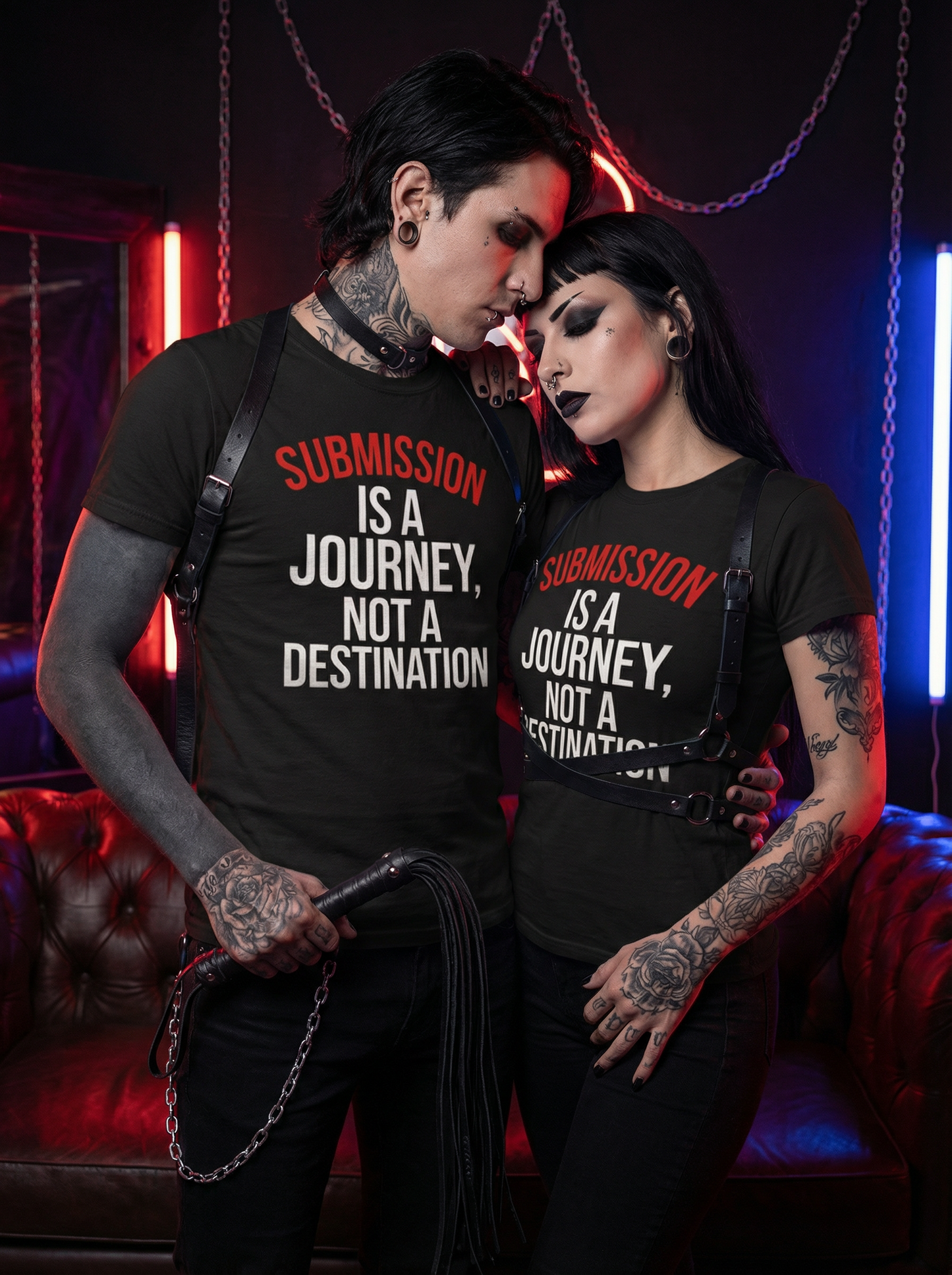 Submissive is a Journey - Kinky Gothic BDSM  T-Shirt Set