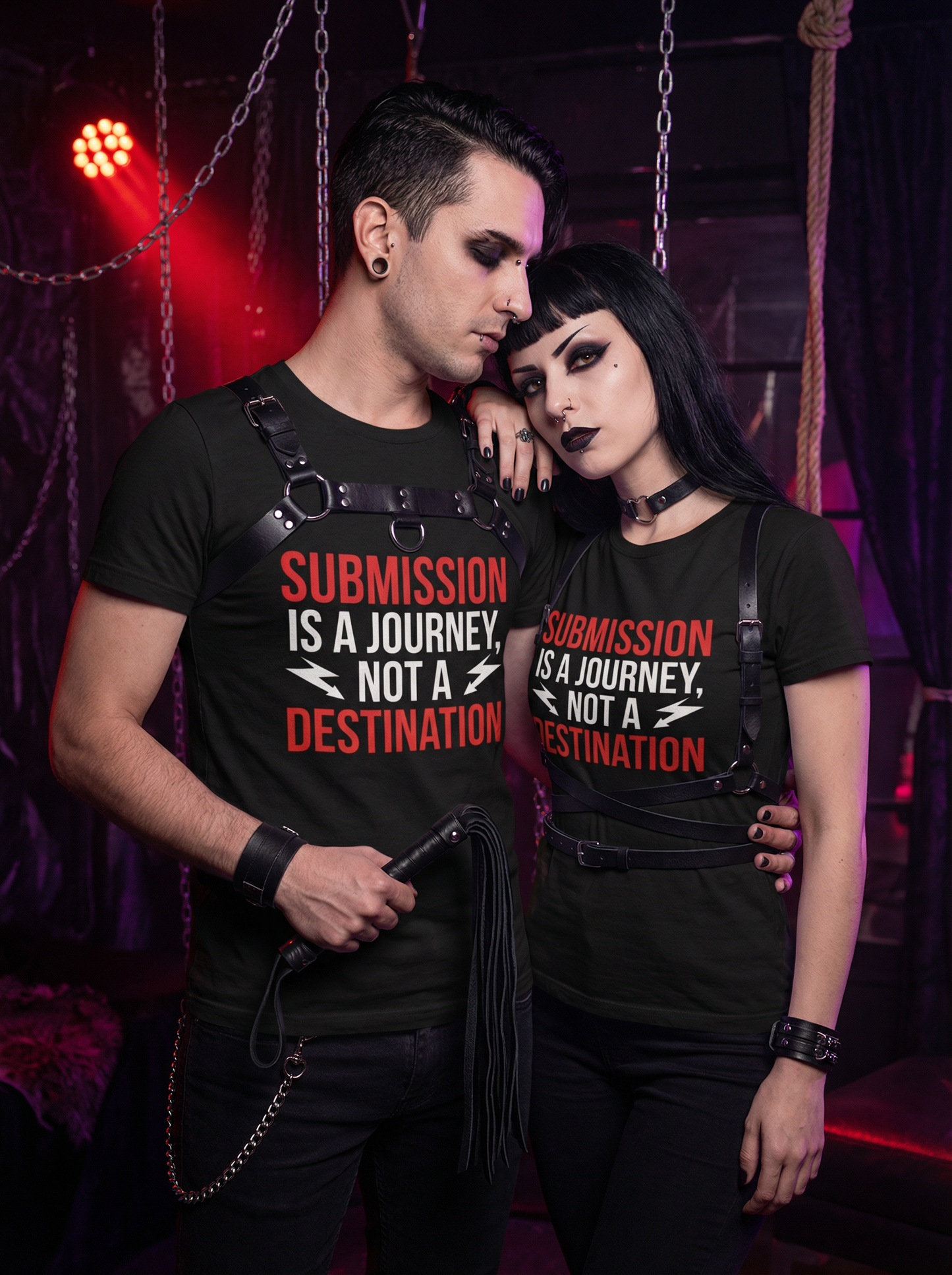 Submissive is a Journey - Kinky Gothic BDSM  T-Shirt Set