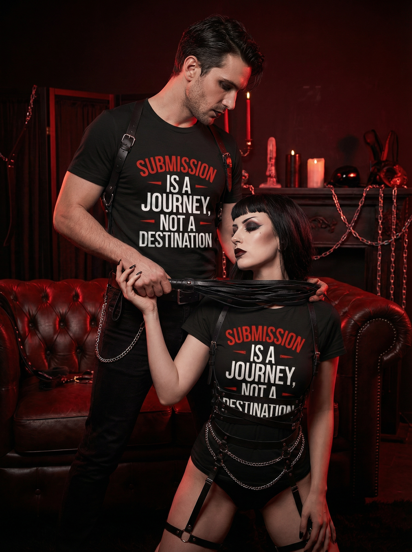 Submissive is a Journey - Kinky Gothic BDSM  T-Shirt Set