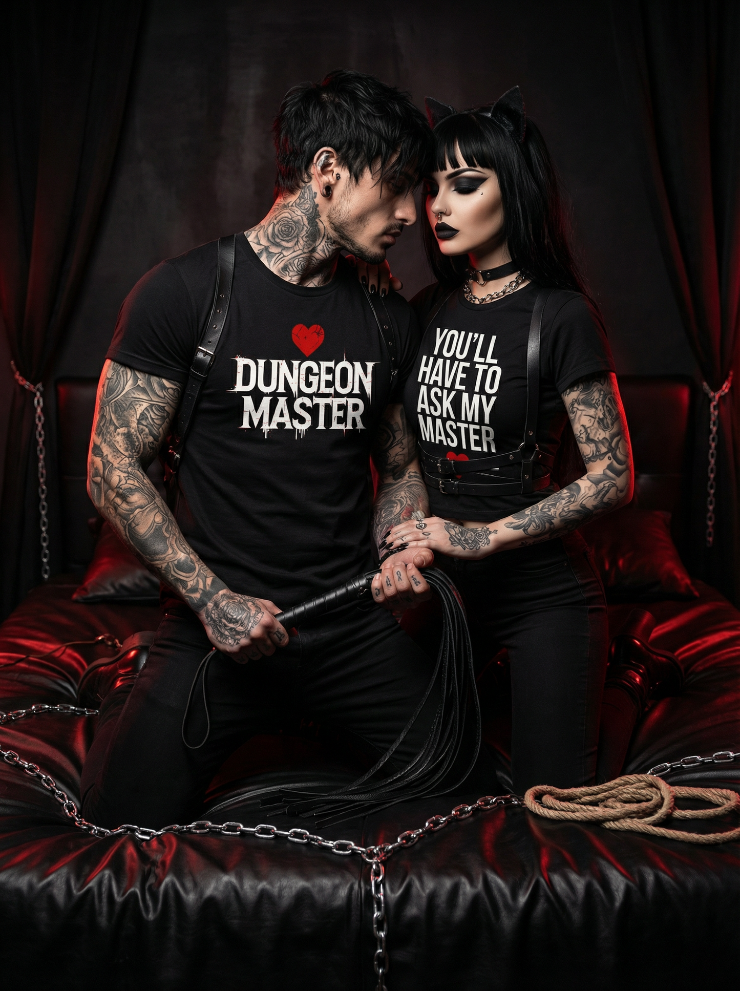 Dungeon Master - Kinky Gothic BDSM  T-Shirt Set
