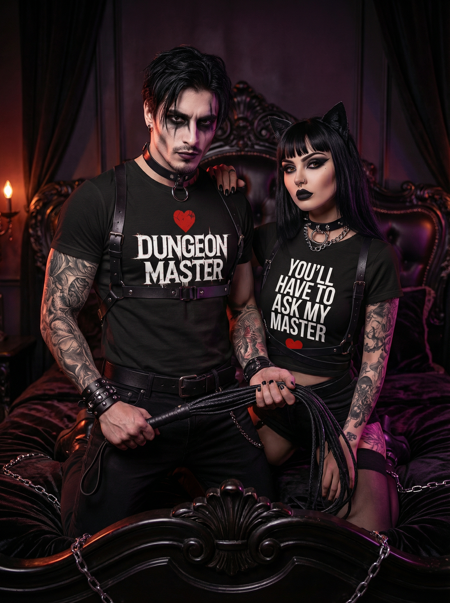 Dungeon Master - Kinky Gothic BDSM  T-Shirt Set