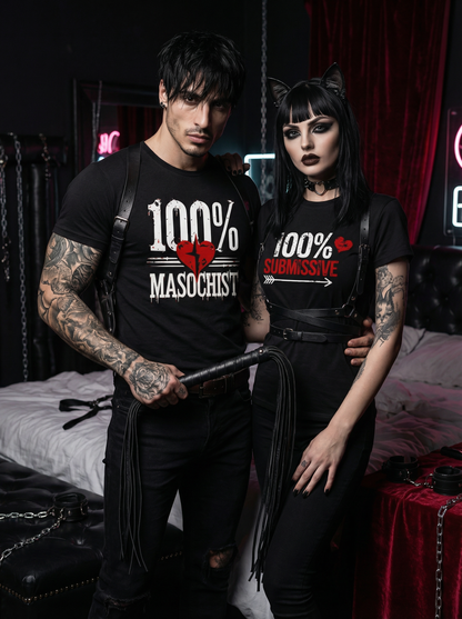 100% - Kinky Gothic BDSM  T-Shirt Set
