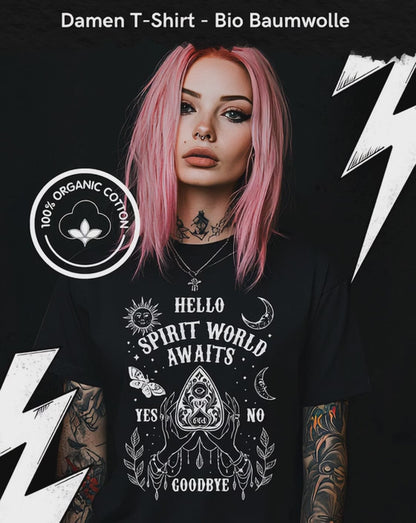 Hello Spirit World - Premium Organic Shirt Women, Ouija Hexen T-Shirt, Gothic Mode