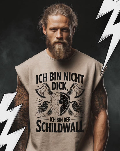 Ich bin nicht dick - Wikinger Oversize Sleeveless Tee für Herren – Locker sitzendes Wikinger Shirt