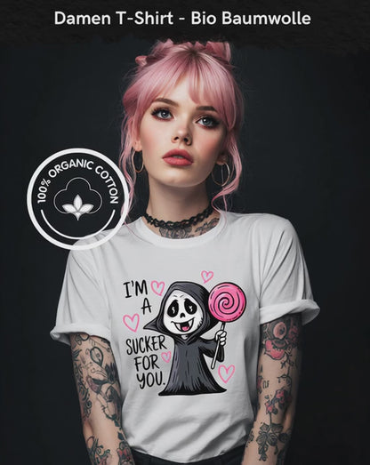 Gothic Bundle „I’m a sucker for you“ – Damen Bio T-Shirt + Tasse im Set