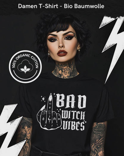 Bad Witch Vibes - Premium Organic Shirt Women, Alternative Mode, Rock Shirts, Metall Gothic Fashion